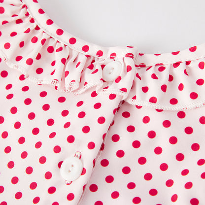 Girls Strawberry Season Red Dot Summer Dress