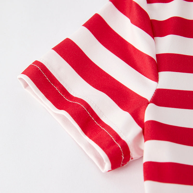 Girls July 4th Red Stripes Blue Star Twirl Dress
