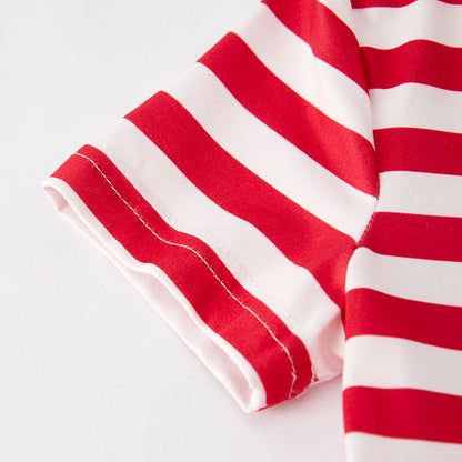 Girls July 4th Red Stripes Blue Star Twirl Dress