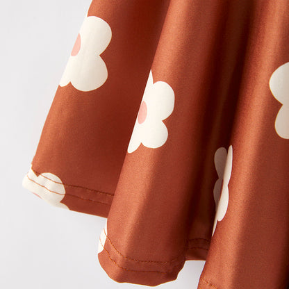 Girls Autumn ALL THE FALL THINGS Brown Flower Pant Set