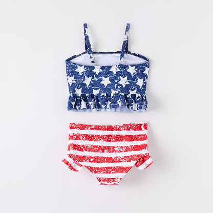 Girls 2 Pieces Summer July 4th Boutique Cute Swimsuit