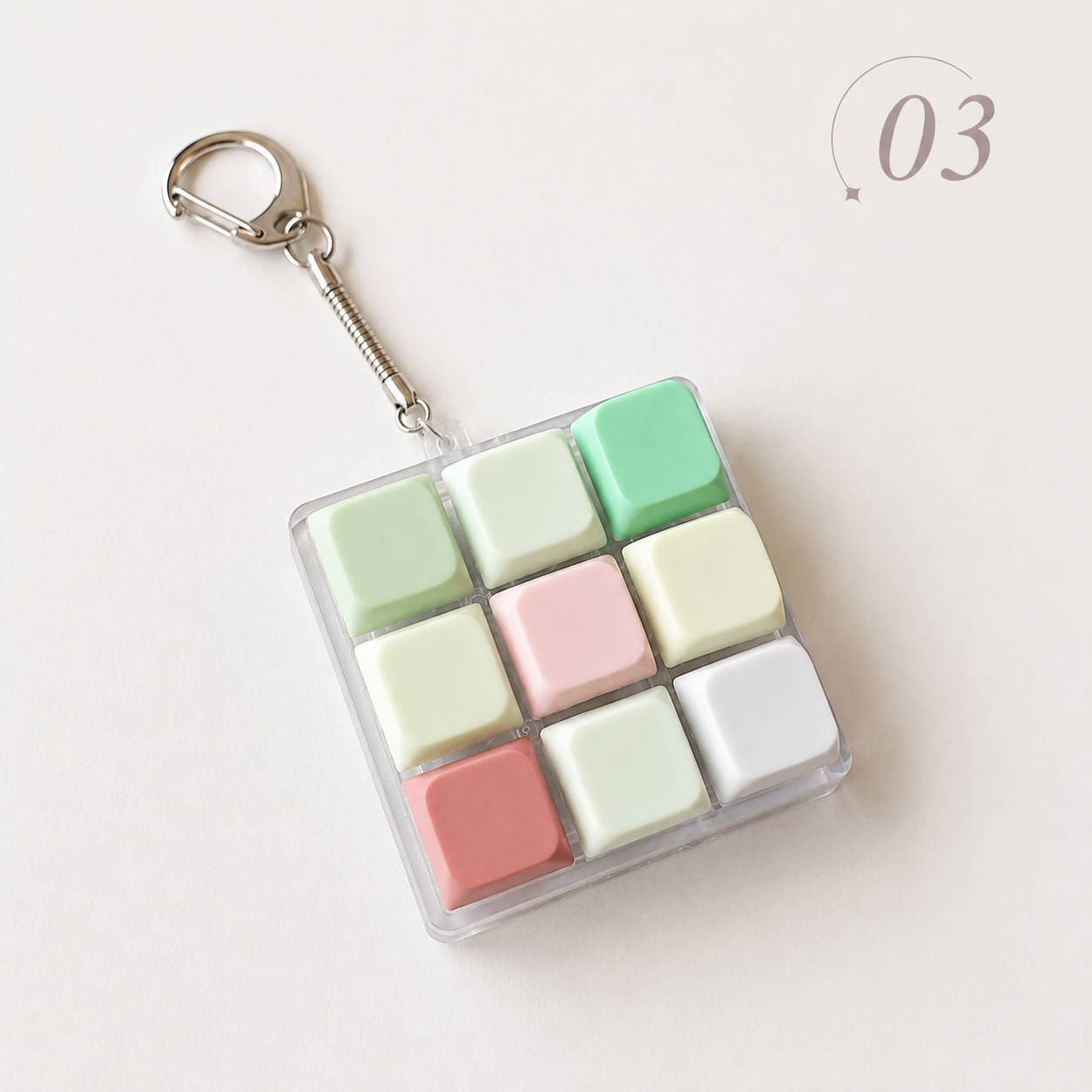 9-Key Mechanical Keyboard Fidget Keychain Clicky Sensory Stress Relief Keychain