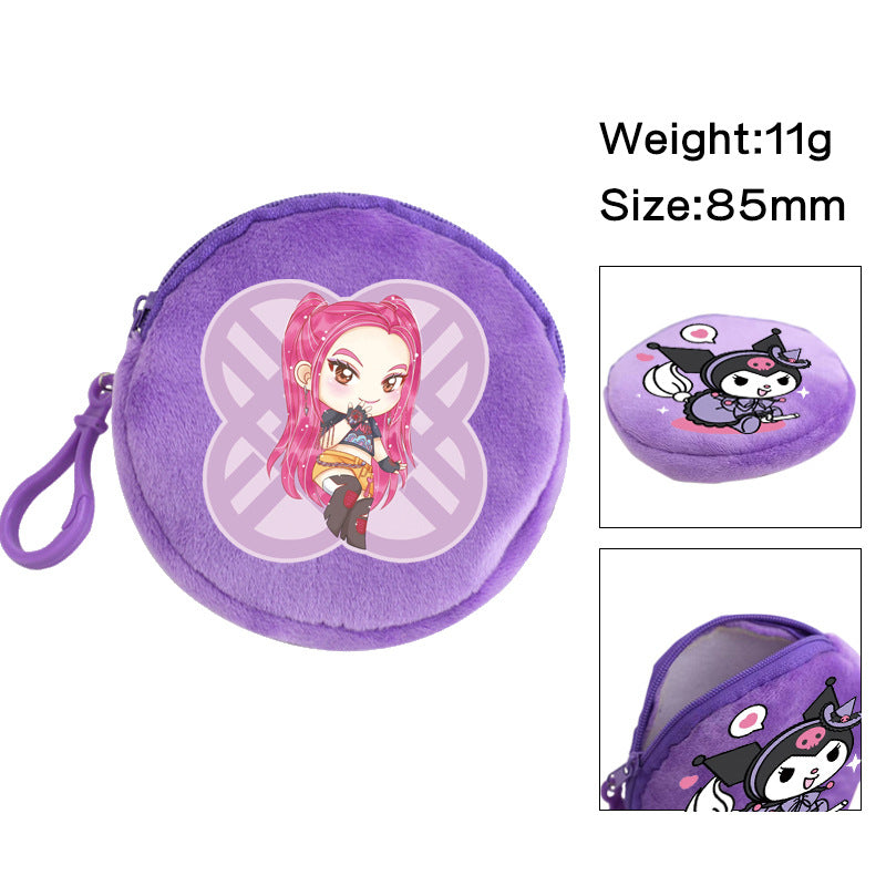 Plush K-pop Demon Hunters Mini Coin Purse & Earphone Case Bag Charm Keychain