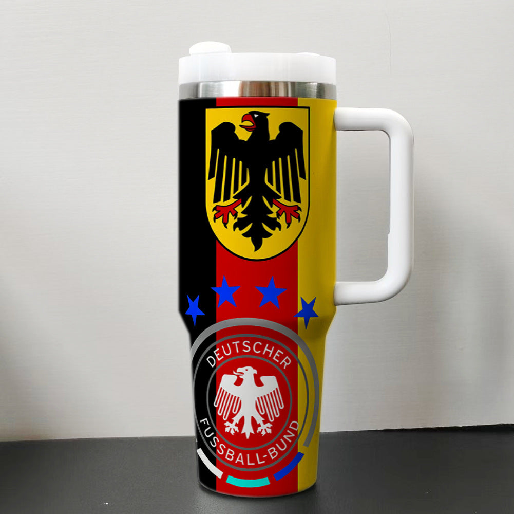 2026 World Cup–Style 40oz Stainless Steel Tumbler Insulated Car Cup with Flat Bottom