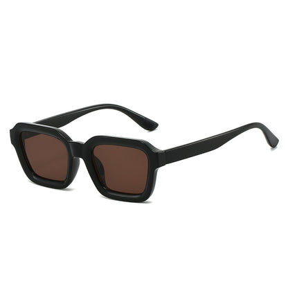 Fashion Adult Square Frame Sunglasses Minimalist Solid Color Shades