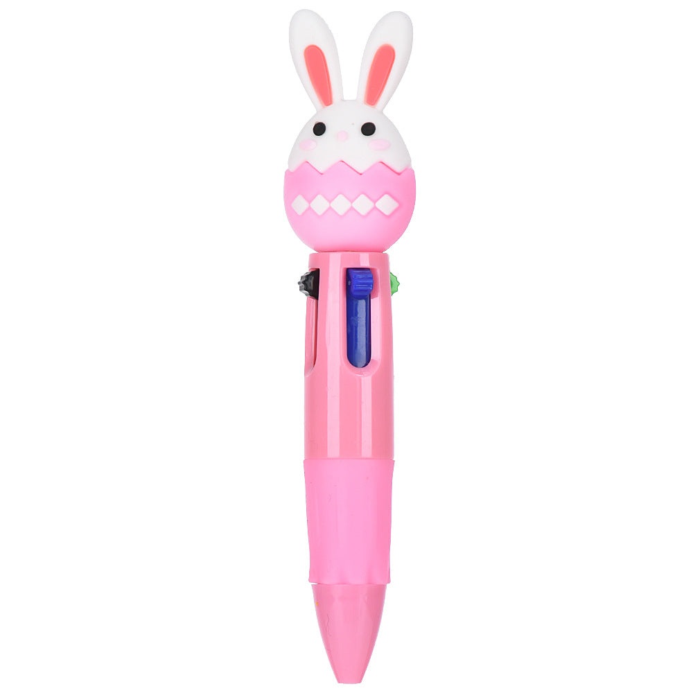 Mini 4-Color Click Pen – Creative Easter Bunny, Egg & Chick Design Journal Pen