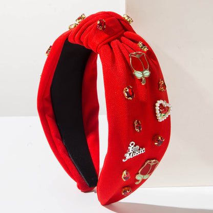Valentine's Day Spring/Summer Rhinestone Love Heart Headband Creative Hair Accessory