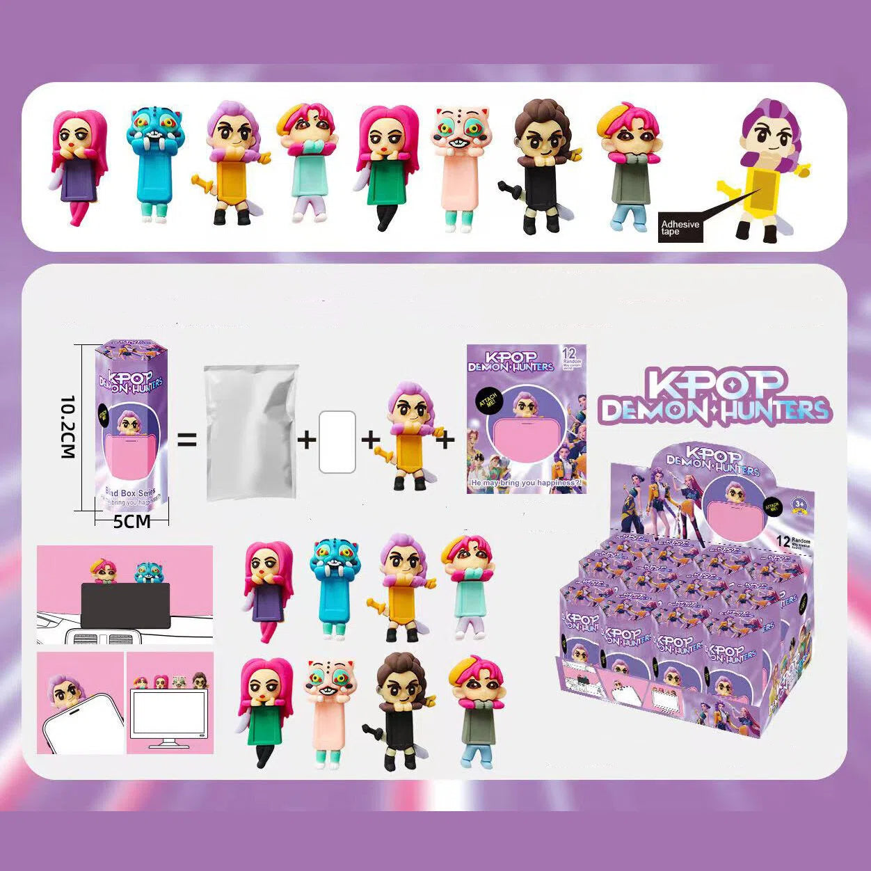 Cartoon Screen Buddy Blind Box Display Figure Set (12pcs/Box)