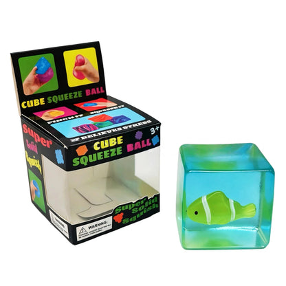 Glow-in-the-Dark Clownfish Ice Cube Squishy Slow Rising Stress Toy