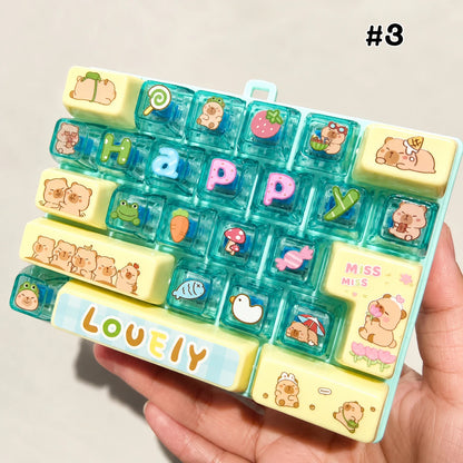 Back to School Keyboard Fidget Toy – Mini Mechanical Keyboard Stress Relief Toy, Colorful Keycap Sensory Toy (Multiple Styles)
