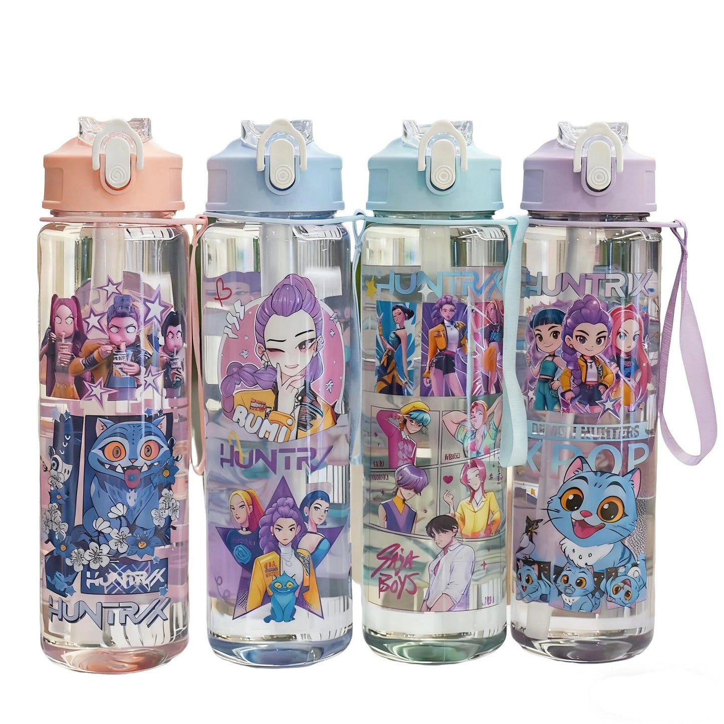 K-POP Demon Hunter Children’s Straw Water Cup Portable Plastic Drinking Bottle 24Oz