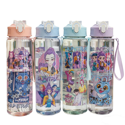 K-POP Demon Hunter Children’s Straw Water Cup Portable Plastic Drinking Bottle 24Oz