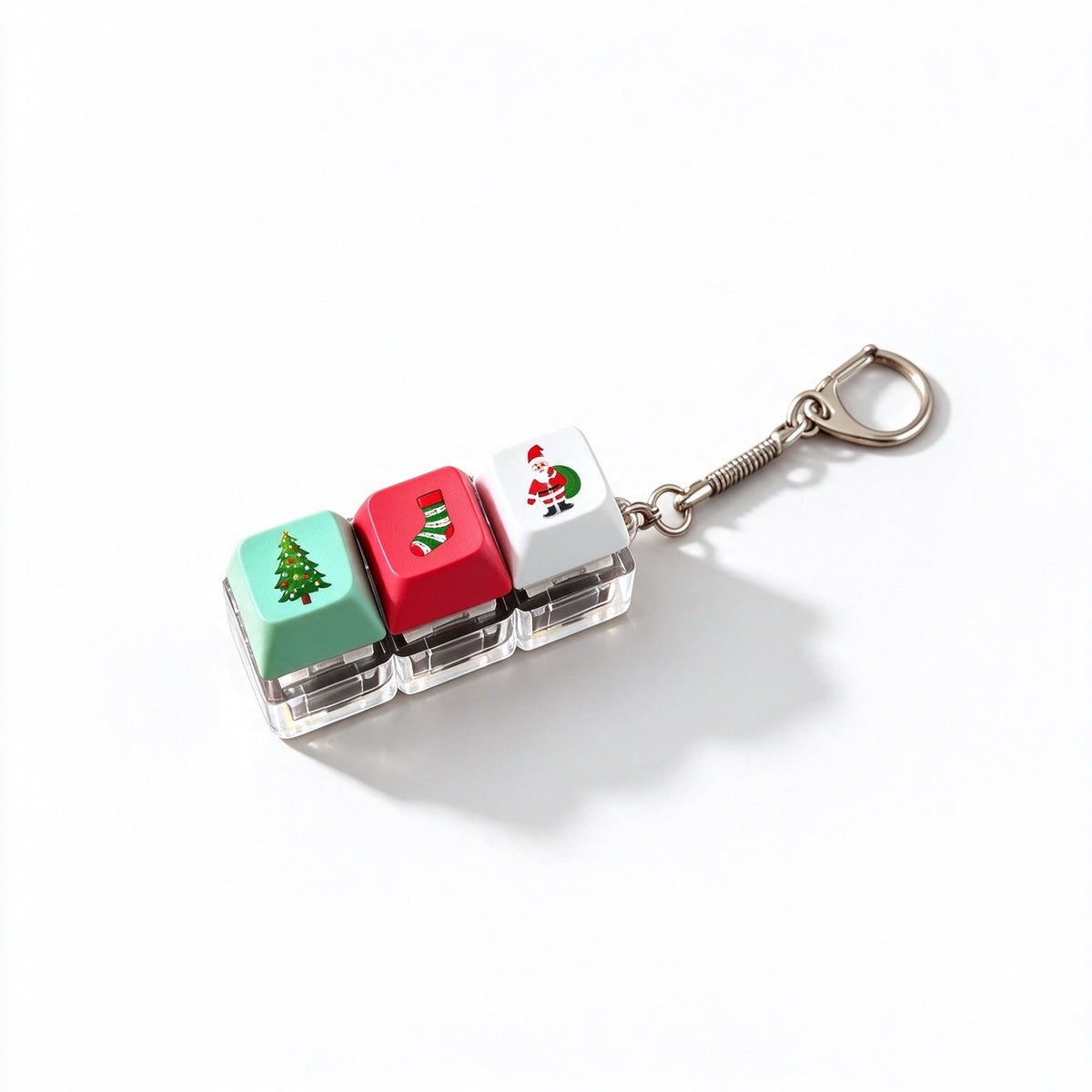 Christmas Gift Fidget Keychain Button Pressable Stress Relief Bag Charm