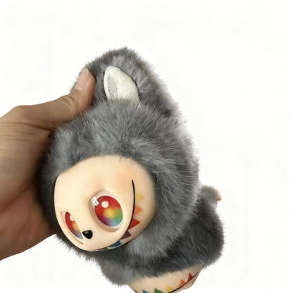 Winter Vinyl Labubu Tie Dyed Fuzzy Ear Muffs Warm Plush Earmuffs  Cozy Frost-Proof Ear Warmers