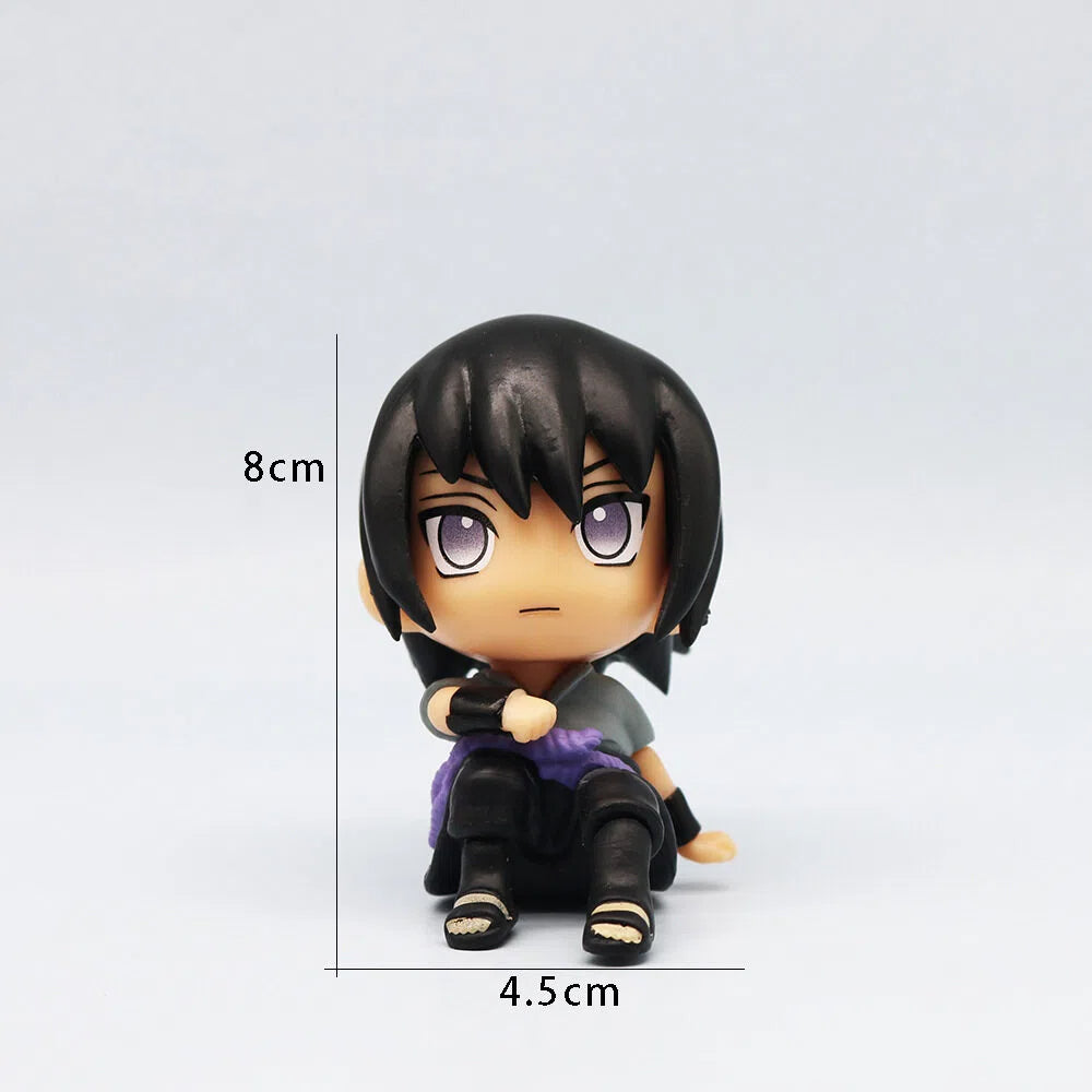 Chibi Ninja Anime Figure Set Sitting Style Car Dashboard Decor Collectible