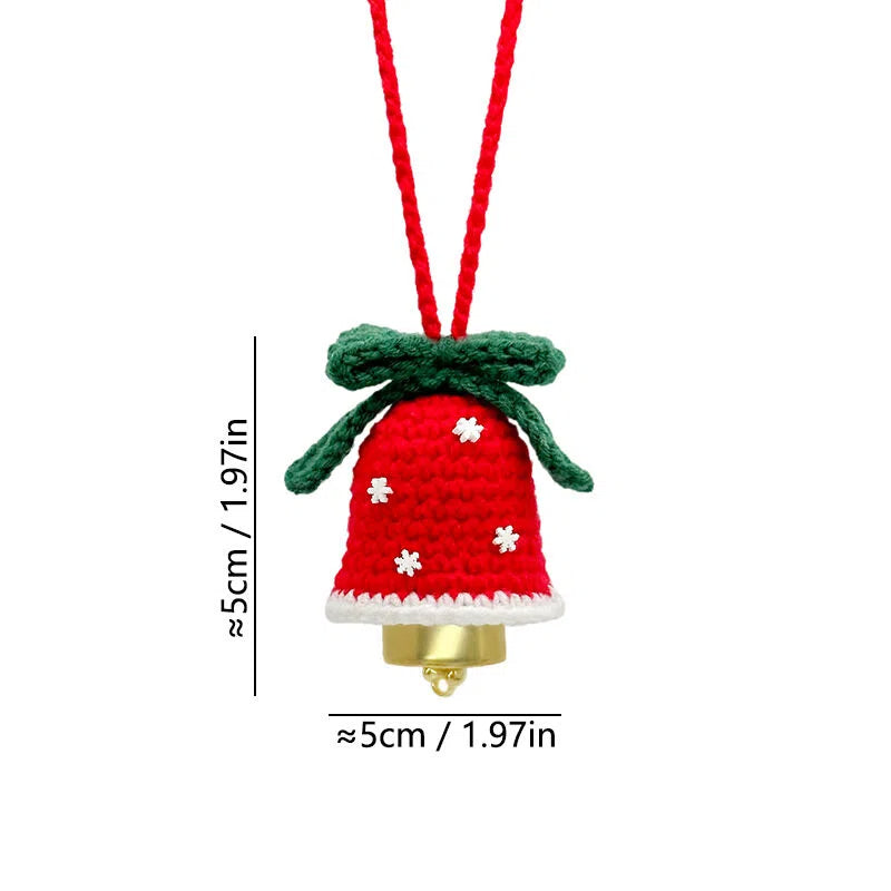 2025 Christmas Crochet Ornaments Knitted Mini Christmas Tree Decorations Hanging Car Charm