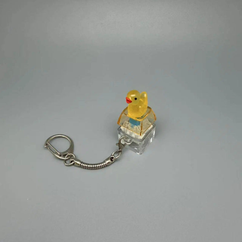 Cute Duck Fidget Clicker Keychain Keyboard Stress Relief Bag Charm
