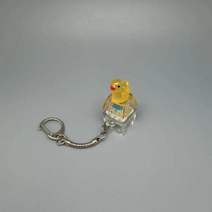 Cute Duck Fidget Clicker Keychain Keyboard Stress Relief Bag Charm