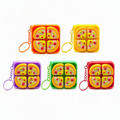 Button Fidget Keychains – Novelty Stress Relief Sensory Toys, Pizza, Donut, Clover, Cat Paw & More