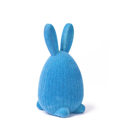 Minimalist Flocked Resin Easter Bunny Decor Tabletop Home Ornament Gift