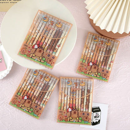 K-Pop Demon Hunters Erasable Gel Pen Set Black Ink 12pcs Cartoon Stationery