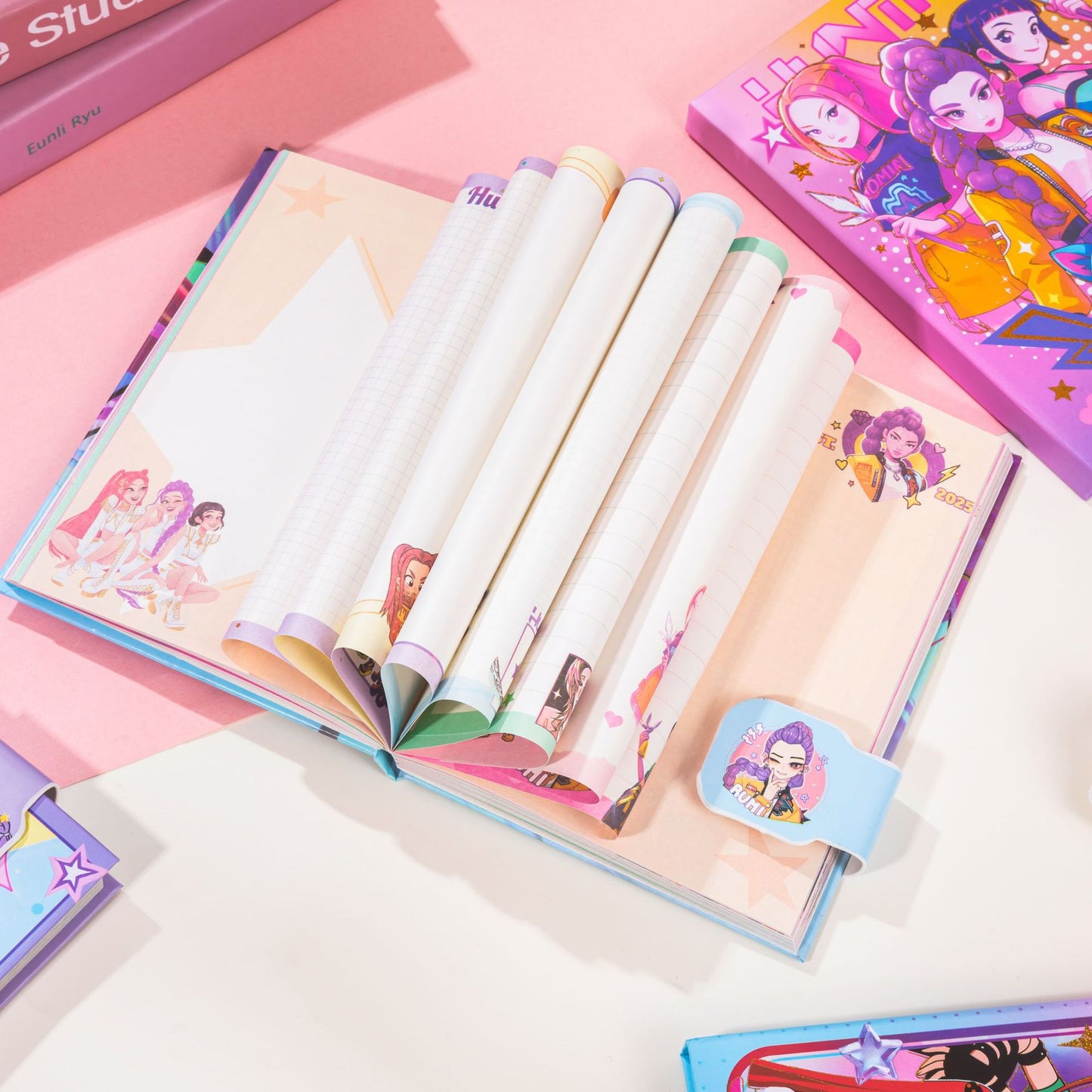 K-POP Demon Hunters Magnetic Closure Cartoon Anime Notebook 32K Bullet Journal Planner Office Supplies