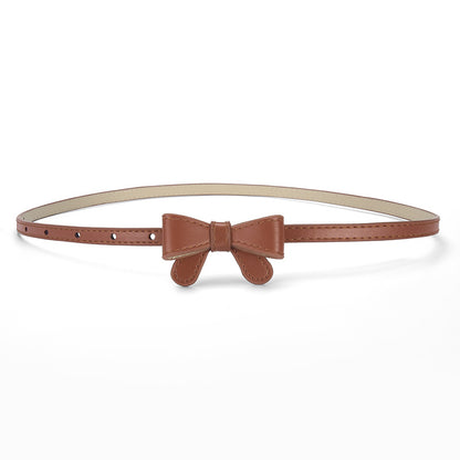 Bow Waist Belt for Girls Simple Fashion Pin Buckle Leather Belt