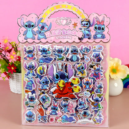 Children’s Cute Cartoon Puffy Stickers Pony & Capybara Double-Layer Bubble Stickers