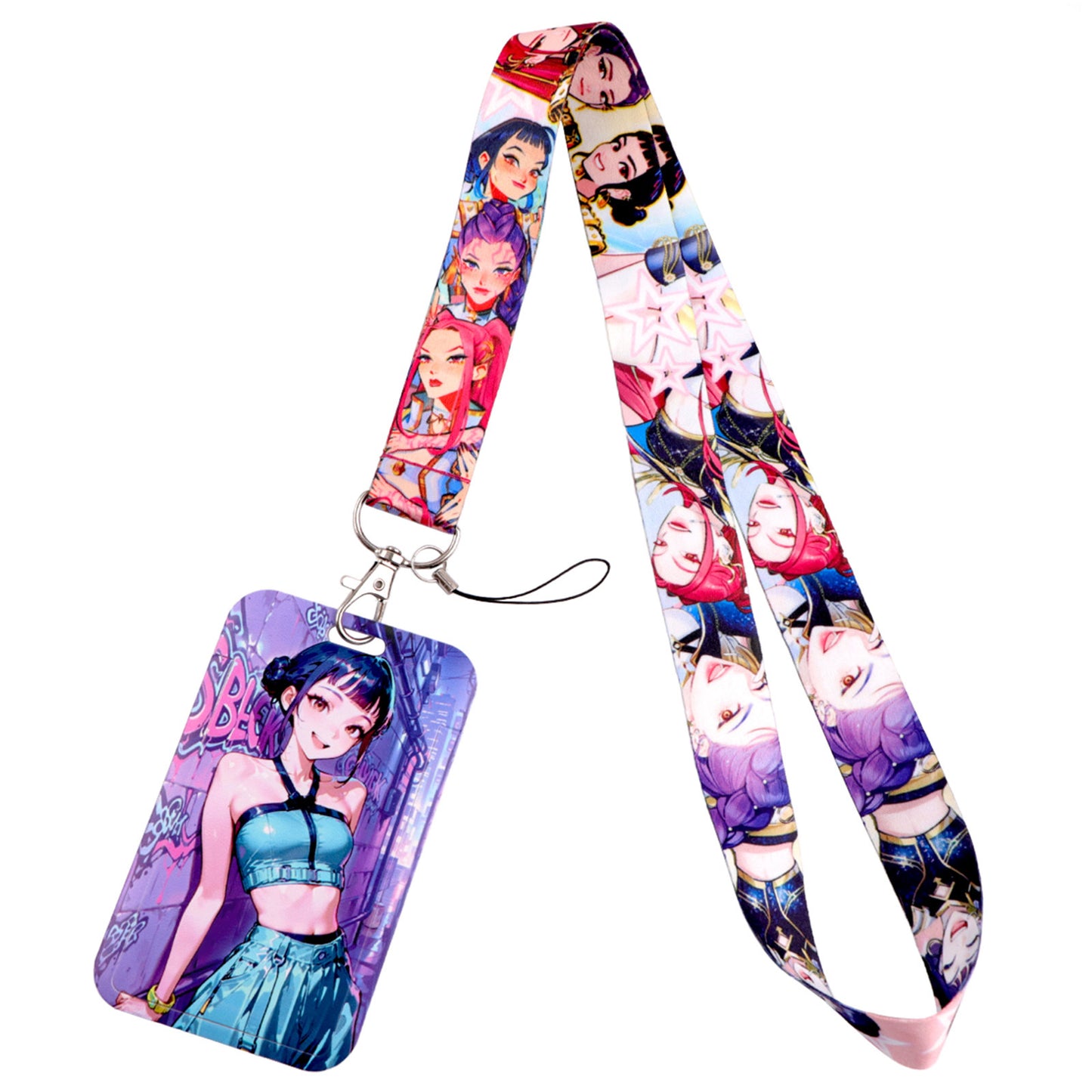 K-POP Demon Hunters Phone Lanyard Polyester Neck Strap ID Badge Holder Card Keychain