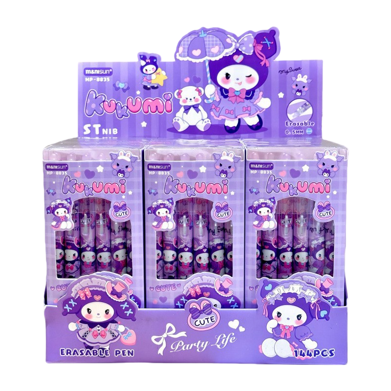 K-Pop Demon Hunter Cartoon Charactor Click Erasable Gel Pens 0.5mm Ink Set of 12 Stationery