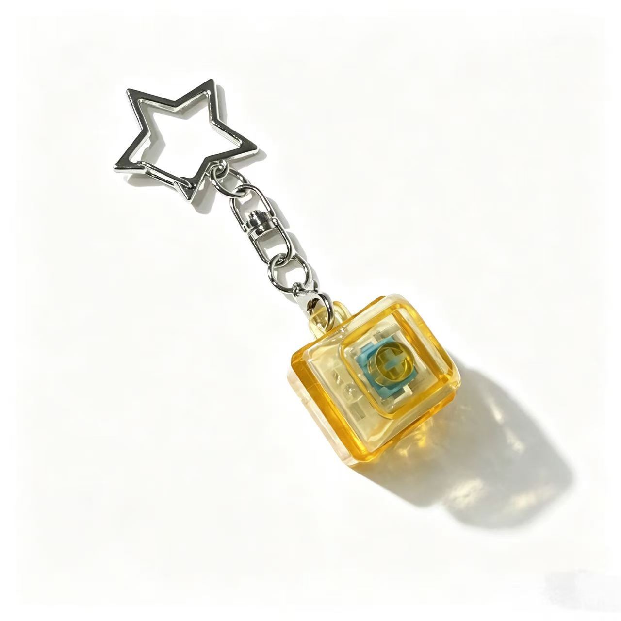 Star Keycap Keychain Charm Colorful Pop Key Charm Accessory Giftable Bag & Keychain