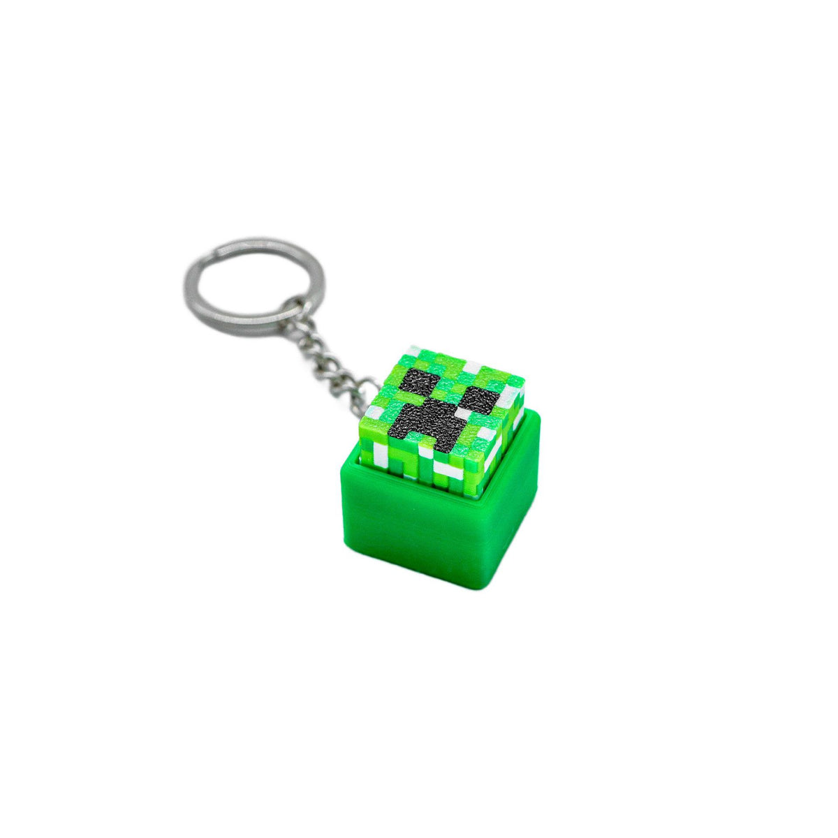 3D Printed Pixel Block Fidget Clicker Keychain – Mechanical Keyboard Feel Push Button Toy & Bag Charm