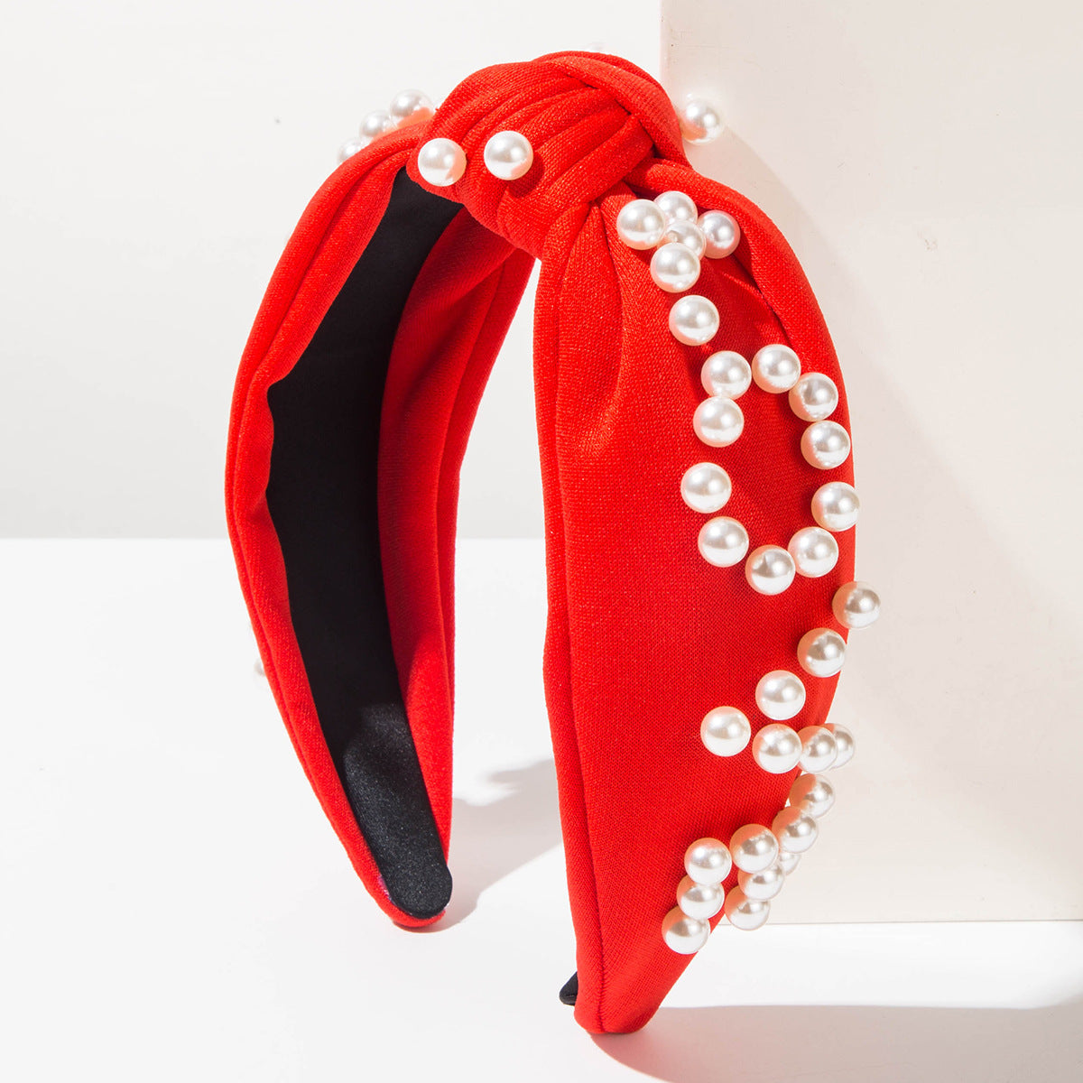 Valentine’s Day LOVE Headband Rhinestone & Pearl Embellished Knot Hairband