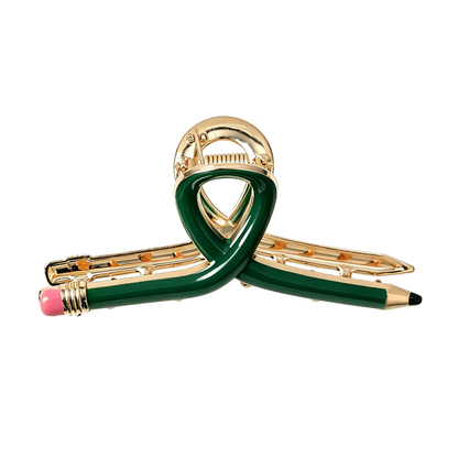 Cute Metal Pencil Hair Claw Clip – Back-to-School Gift & Creative Ponytail Holder