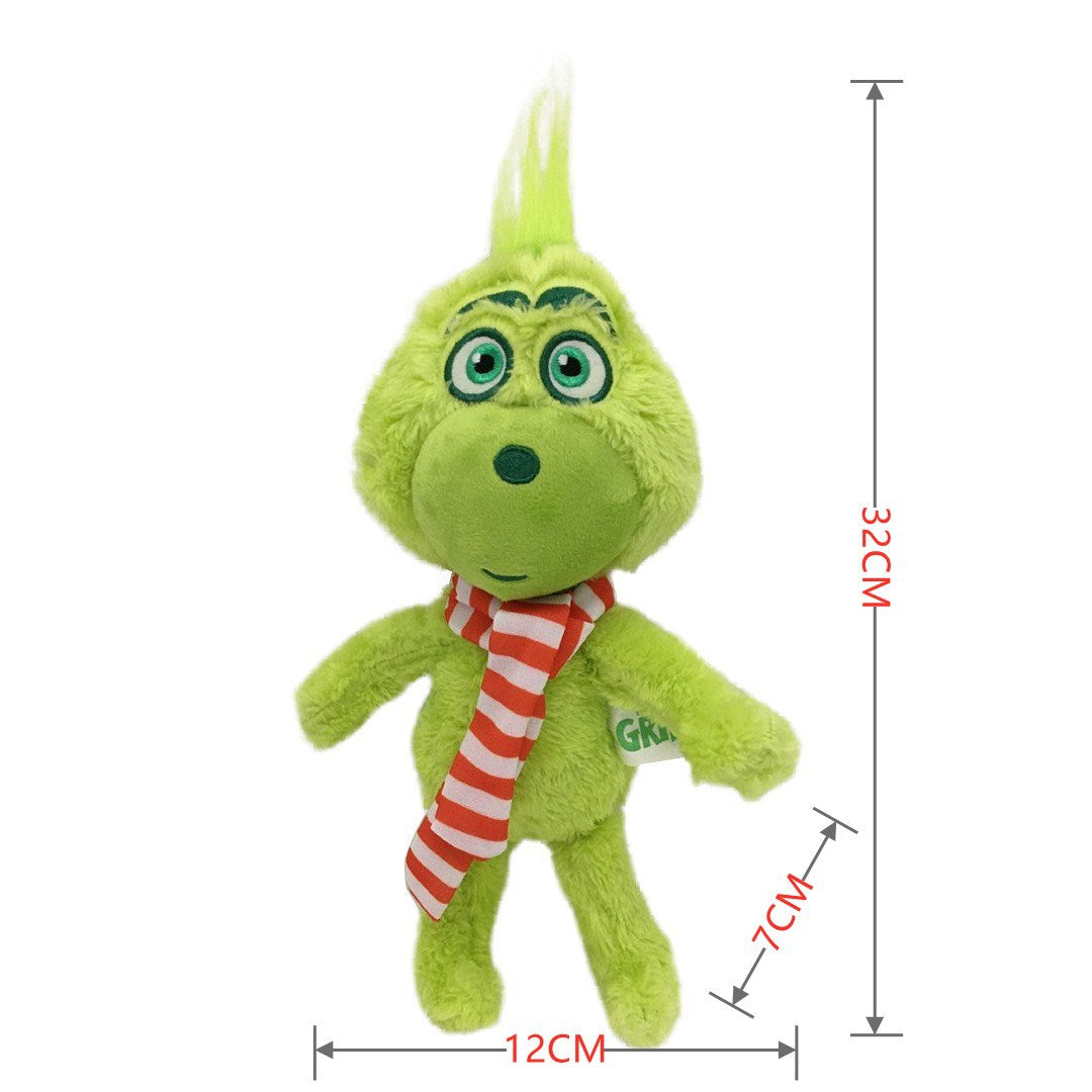 2025 Christmas Grinch Plush Toy – Green Monster Stuffed Doll Cartoon Character Gift for Kids