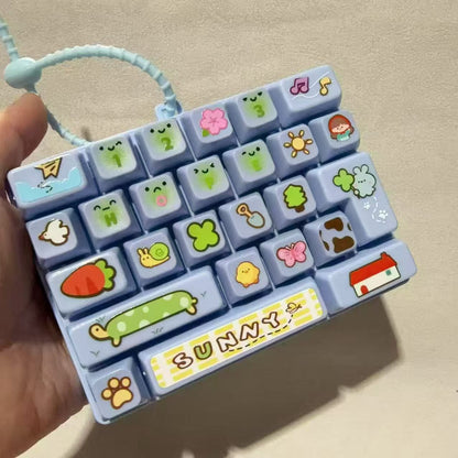 Back to School Keyboard Fidget Toy – Mini Mechanical Keyboard Stress Relief Toy, Colorful Keycap Sensory Toy (Multiple Styles)