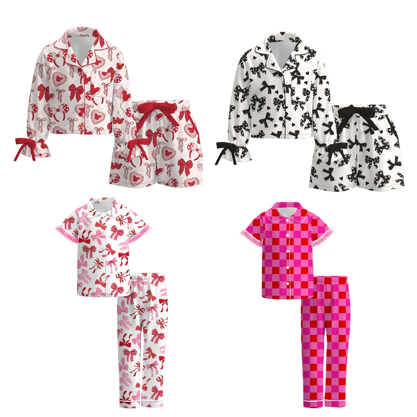 2026 Valentine's Day Spring Bow Pajamas Set