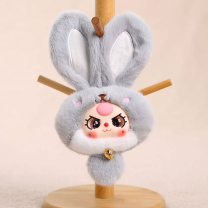 Easter Long-eared Bunny Plush Key Chain Vinyl Plush Rabbit Bag Charm Collectible Doll