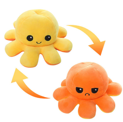 Reversible Octopus Plush Toy – Double-Sided Mood & Emotion Stuffed Animal