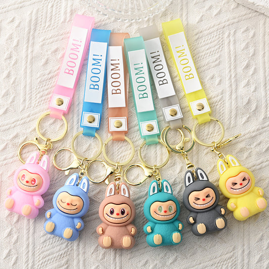 Labubu 2nd Gen Silicone Keychain – Cute Cartoon Charm