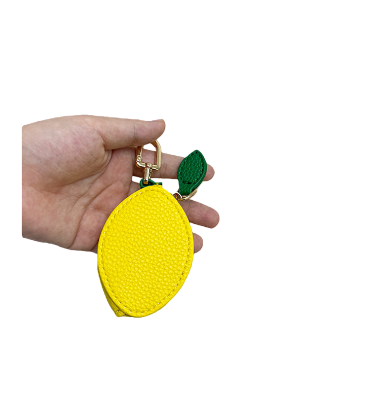 PU Leather Fruit-Shaped Mini Coin Pouch – Zipper Wallet Bag Charm