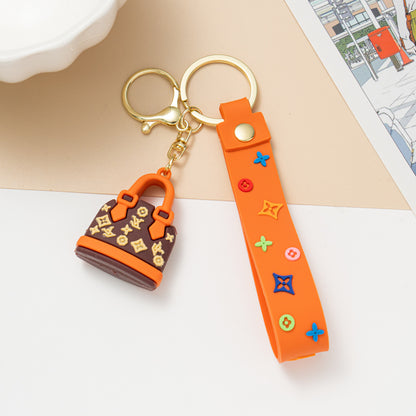 Mini Silicone Purse Keychain Cute Bag Shape Key Ring & Backpack Charm Accessory