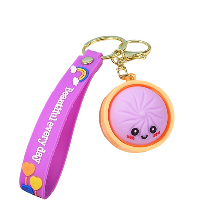 Cute Squishy Bun Keychain – Pressable Fidget Stress Relief Toy