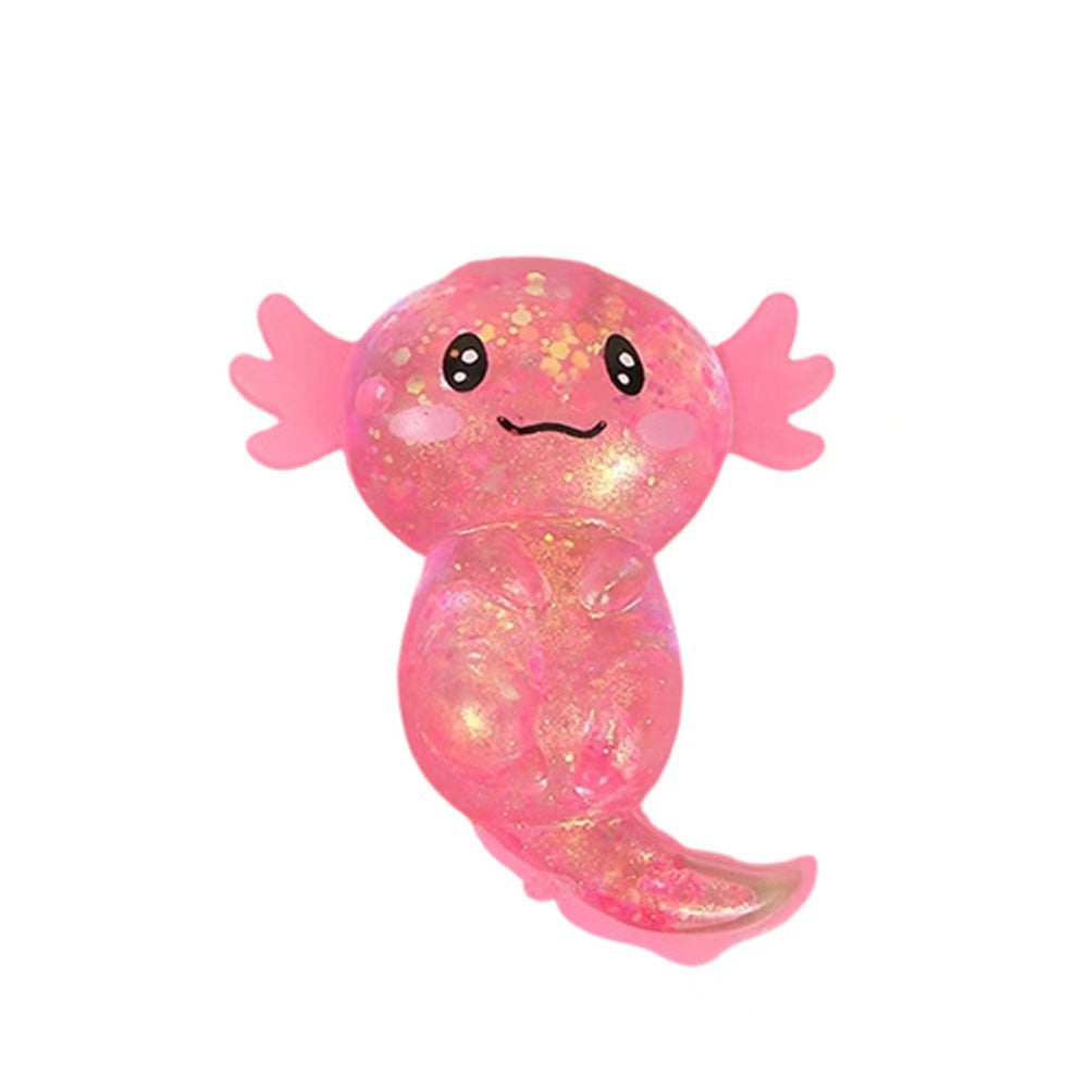 Salamander Squishy Toy with Gold Glitter Stress Relief Squeeze Toy