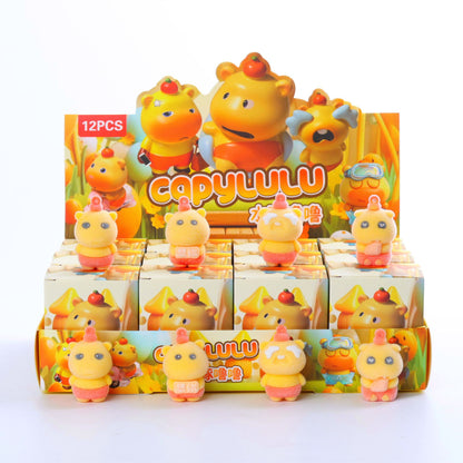 Demon Hunter Cartoon Character Flocked Vinyl Figure Collectible Toy Blind Box Surprise Trendy Desk Decor