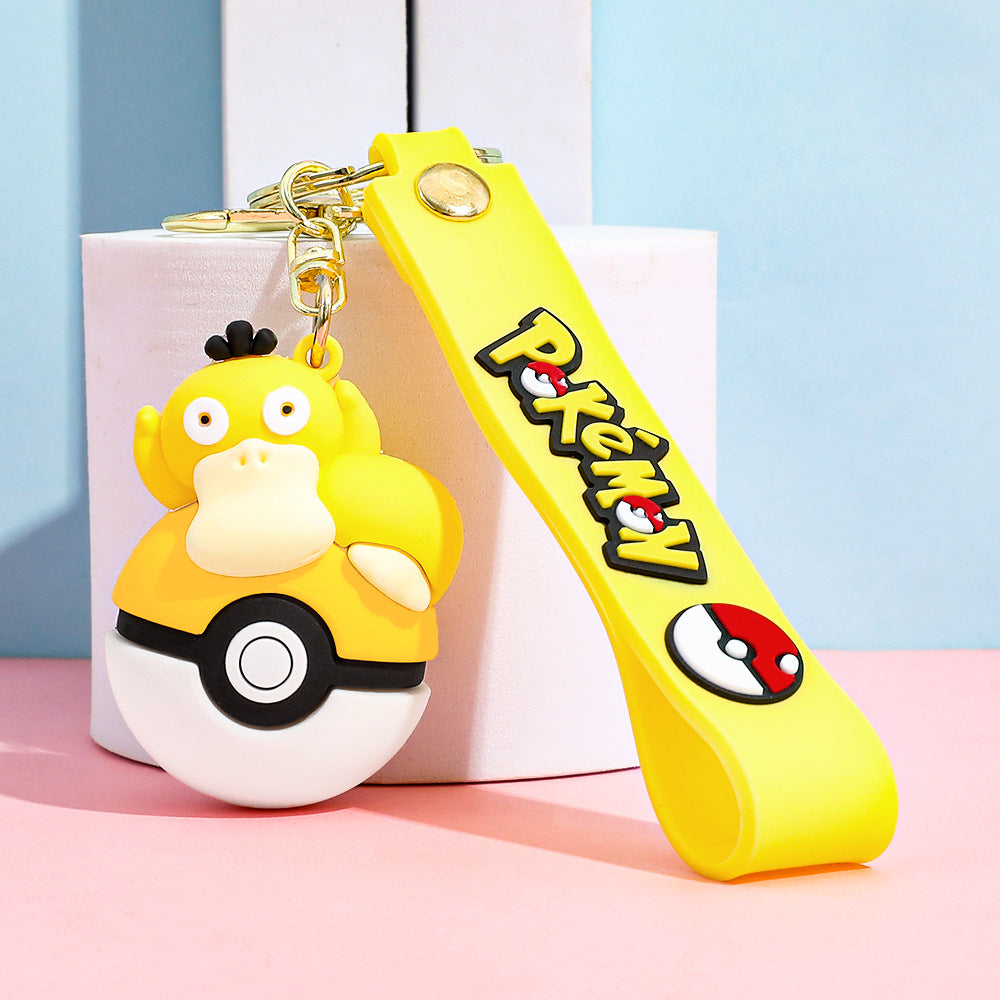 Cartoon Pikachu Silicone Keychain Figure Bag Charm Pendant