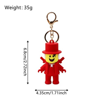 Pixel Style Funny Character Silicone Key Chain Cartoon Pendant Bag Charm