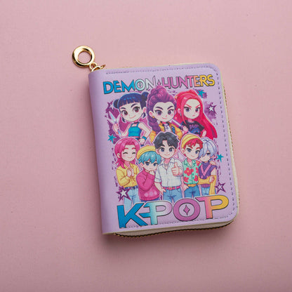 K-pop Demon Hunter Cartoon Print Mini Wallet Coin Purse Card Holder