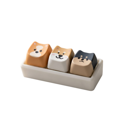 Shiba Inu Finger Press Button Cube Squishy Keyboard Keychain Stress Relief Toy