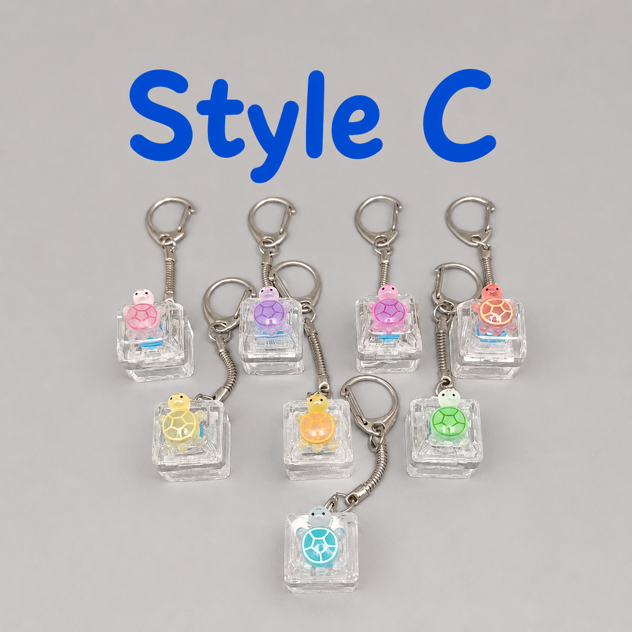 3D Turtle Fidget Keychain – Single-Button Pressable Stress Relief Bag Charm